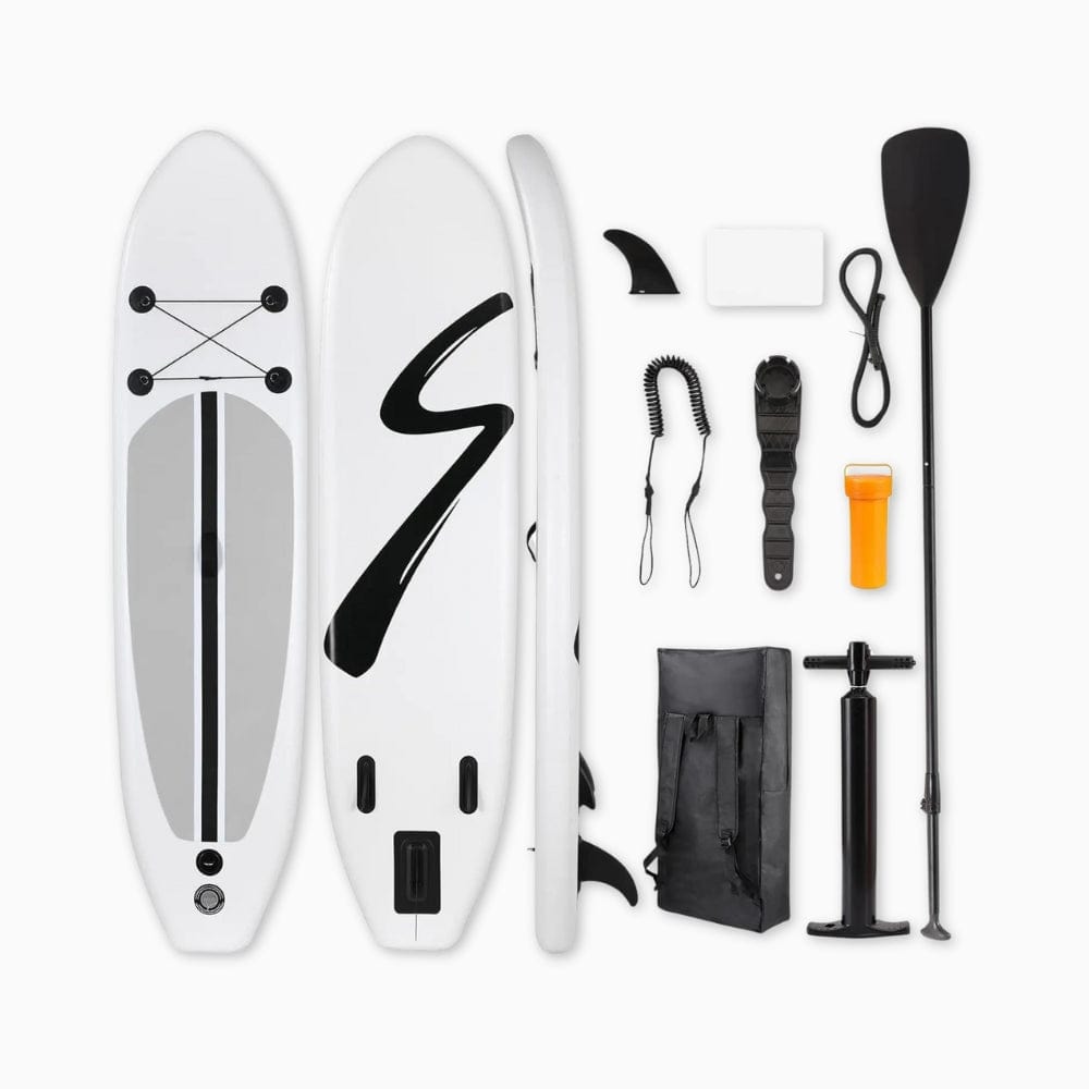 Paddle Gonflable Blanc – Kit Complet de Stand Up Paddle (304 cm x 77 cm x 15.5 cm) convient pour un adulte et un enfant (Max 130kg.)