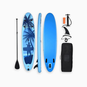 Paddle Gonflable Bleu Clair – Kit Complet de Stand Up Paddle (305 cm x 76 cm x 16 cm) 1 personne (Max 115kg.) Set de Stand Up Paddle