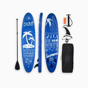 Paddle Gonflable Bleu Foncé – Kit Complet de Stand Up Paddle (305 cm x 76 cm x 16 cm) 1 personne (Max 115kg.) Set de Stand Up Paddle