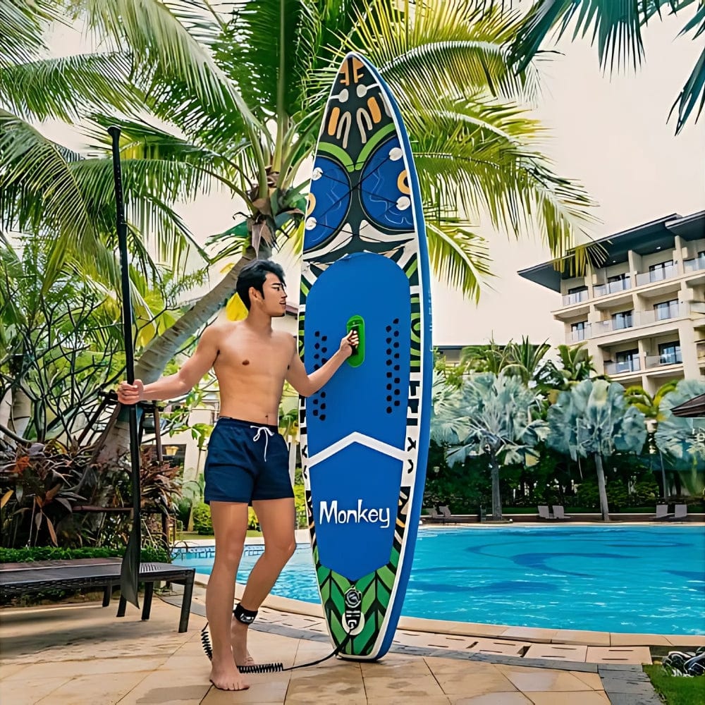 Paddle Gonflable Bleu Foncé – Kit Complet de Stand Up Paddle (350 cm x 84 cm x 15 cm) jusqu'à 2 personnes (Max 180kg.)