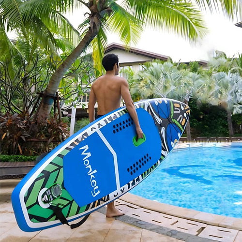 Paddle Gonflable Bleu Foncé – Kit Complet de Stand Up Paddle (350 cm x 84 cm x 15 cm) jusqu'à 2 personnes (Max 180kg.)