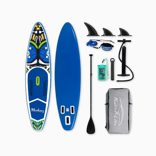 Paddle Gonflable Bleu Foncé – Kit Complet de Stand Up Paddle (350 cm x 84 cm x 15 cm) jusqu'à 2 personnes (Max 180kg.)