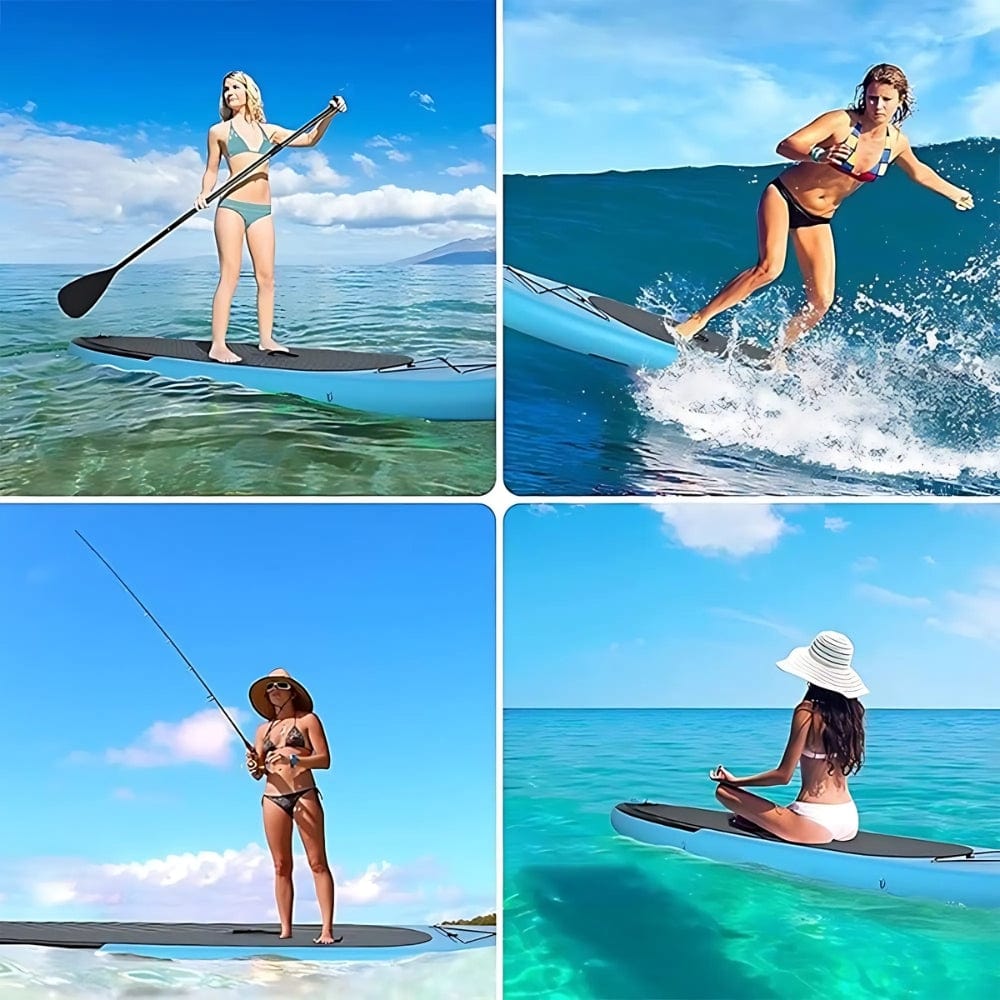 Paddle Gonflable Bleu Océan – Kit Complet de Stand Up Paddle (304 cm x 77 cm x 15.5 cm) convient pour un adulte et un enfant (Max 130kg.)