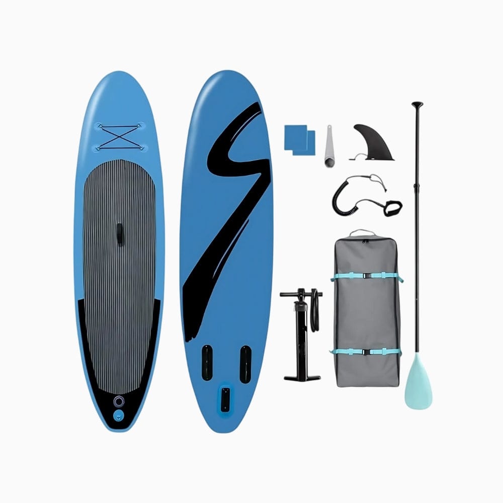 Paddle Gonflable Bleu Océan – Kit Complet de Stand Up Paddle (304 cm x 77 cm x 15.5 cm) convient pour un adulte et un enfant (Max 130kg.)