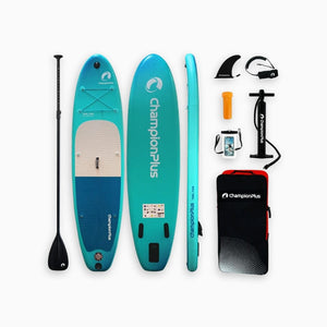 Paddle Gonflable Bleu Turquoise – Kit Complet de Stand Up Paddle (305 cm x 76 cm x 16 cm) 2 personnes (Max 140kg.) Set de Stand Up Paddle
