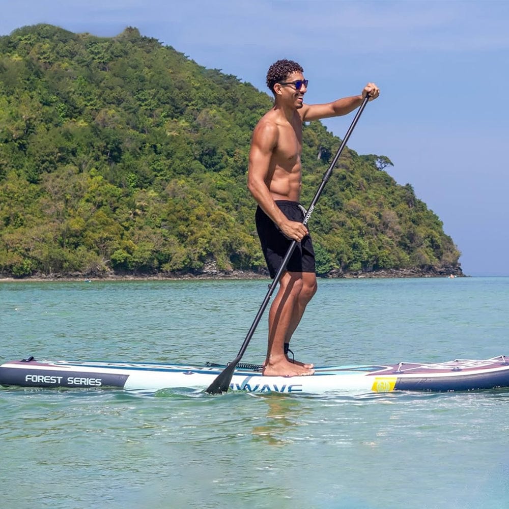 Paddle Gonflable Bois Foncé– Kit Complet de Stand Up Paddle avec support caméra (335 cm x 86 cm x 15 cm) jusqu'à 2 personnes (Max 175kg.)