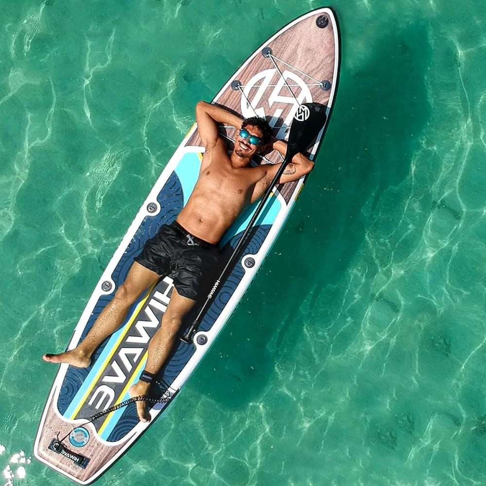 Paddle Gonflable Bois Foncé– Kit Complet de Stand Up Paddle avec support caméra (335 cm x 86 cm x 15 cm) jusqu'à 2 personnes (Max 175kg.)