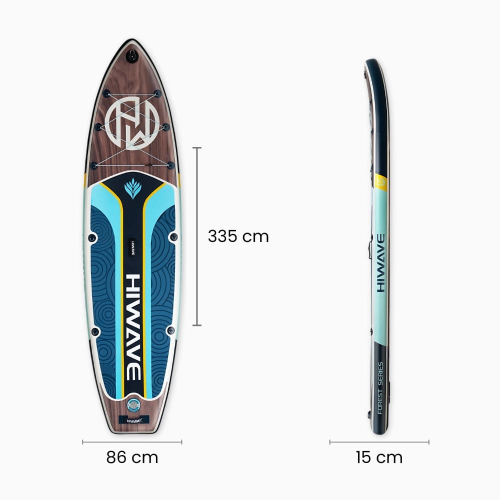 Paddle Gonflable Bois Foncé– Kit Complet de Stand Up Paddle avec support caméra (335 cm x 86 cm x 15 cm) jusqu'à 2 personnes (Max 175kg.)